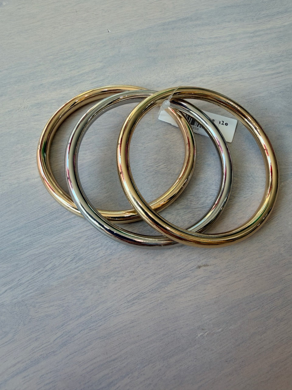 3 hoop mix silver/gold bracelet set
