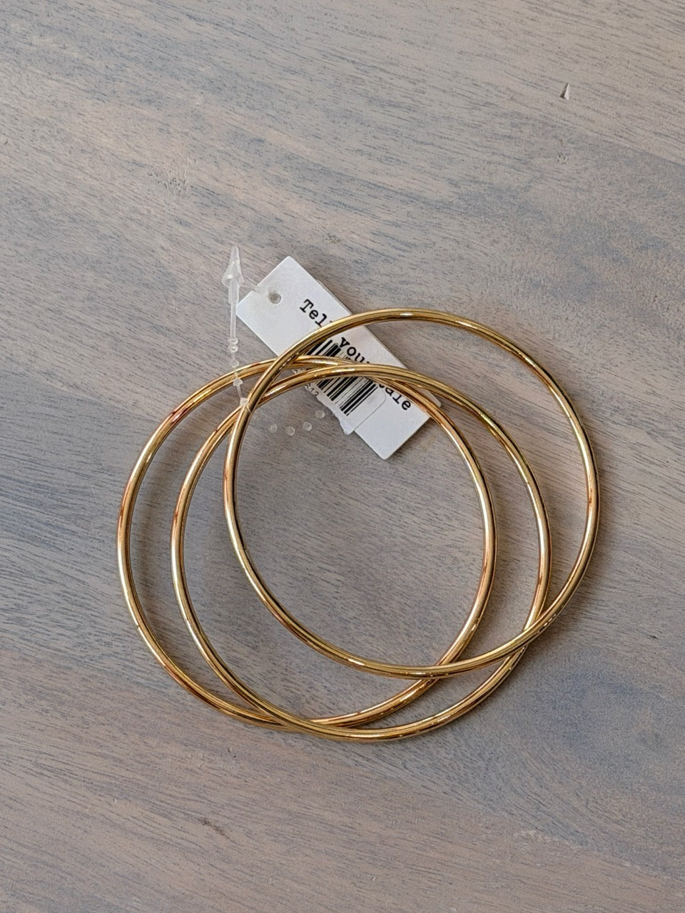 3 hoop small golden bracelet set