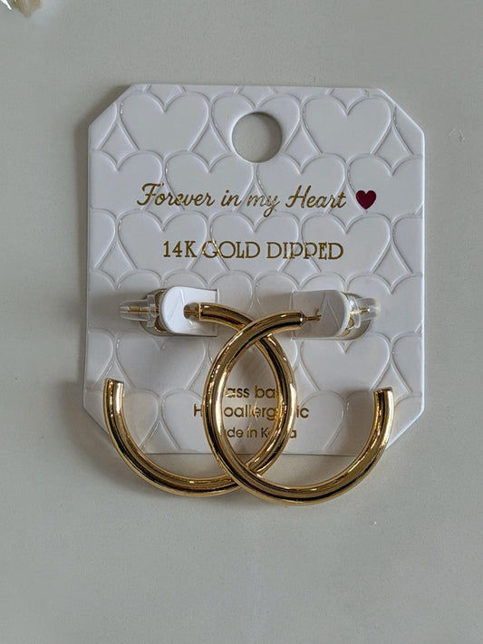 14k dipped hoop earrings - MULTIPLE COLORS