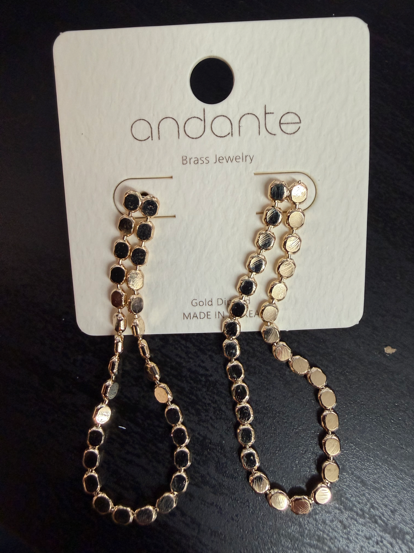 Andante delicate gold disc rope earrings