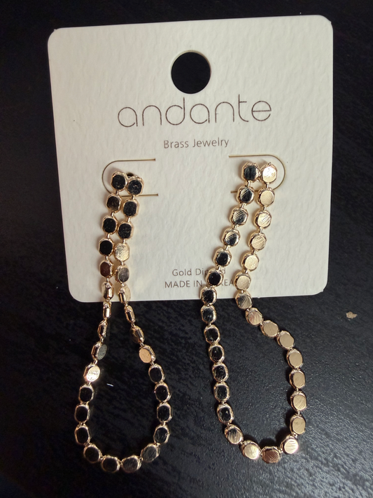 Andante delicate gold disc rope earrings