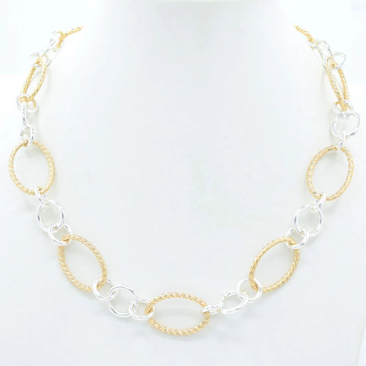 Gold and Silver Multi Link 16"-18" Necklace