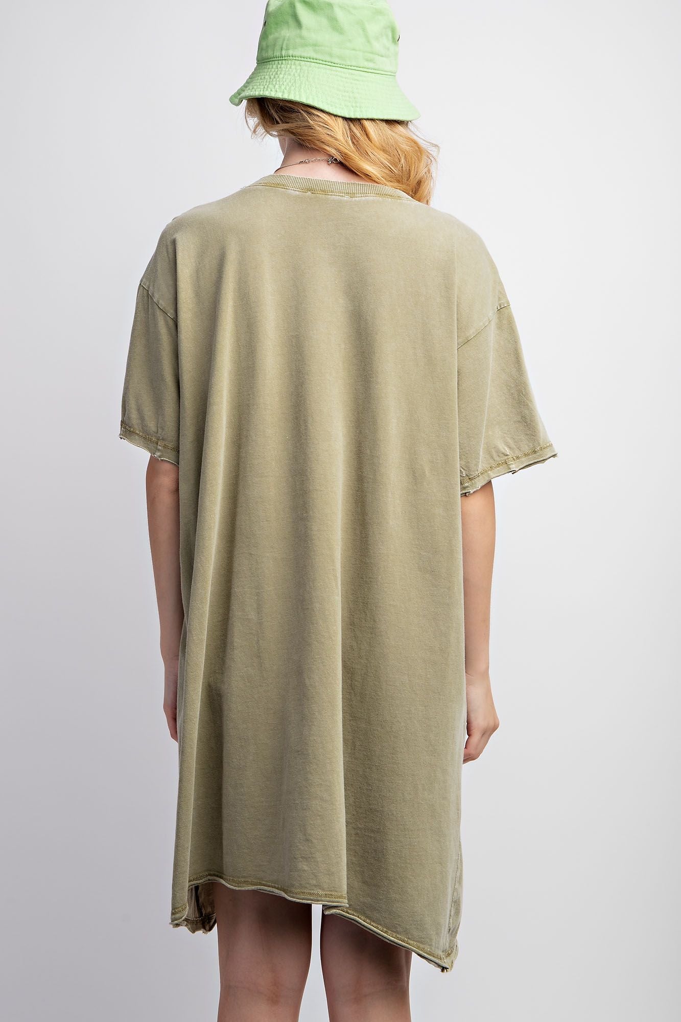 Peace patch washed cotton jersey tunic dress Tunic dress Easel