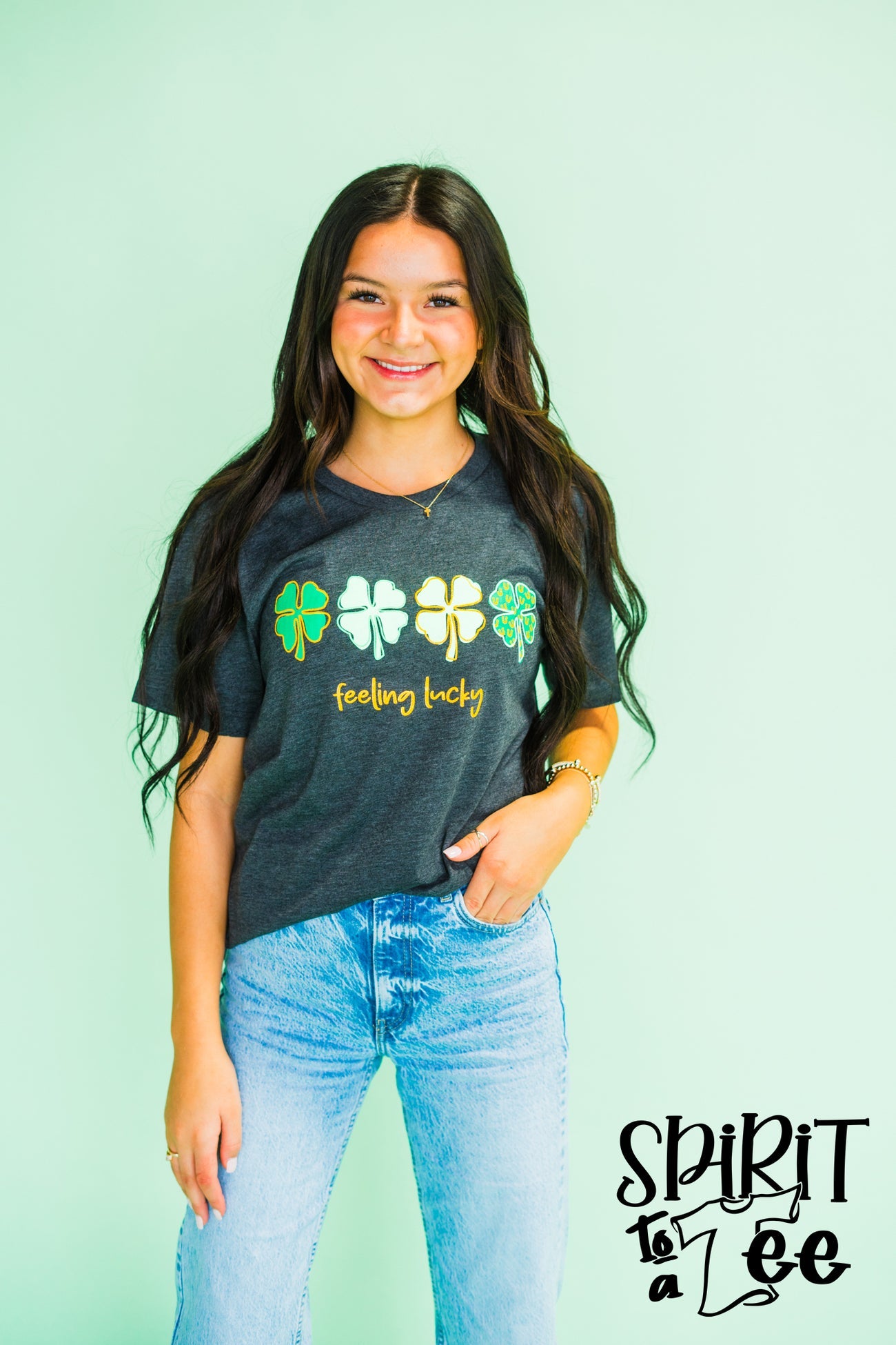 Feeling Lucky Clovers T-Shirt T-Shirt Spirit to a Tee   