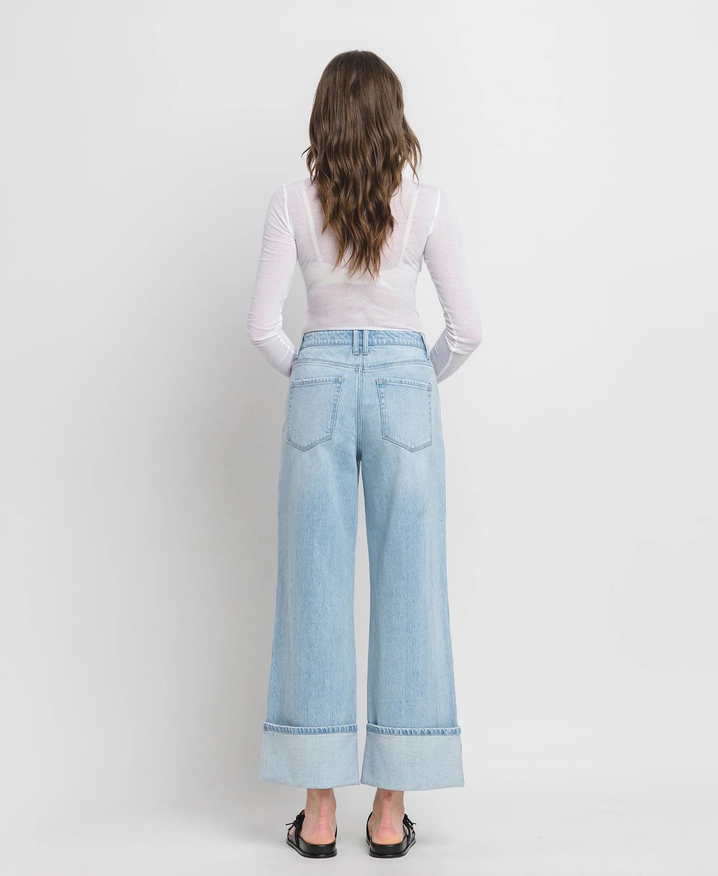 Flying Monkey super high rise cuffed baggy wide leg pant