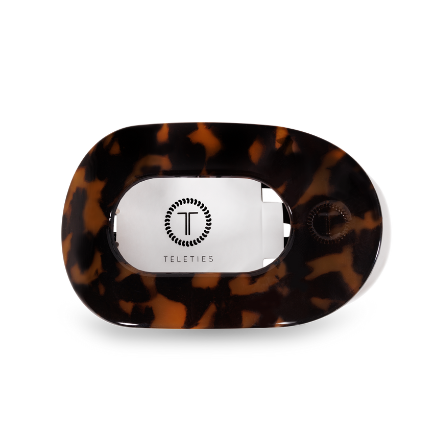 Teleties flat round clip Hair Accessories Teleties Tortoise