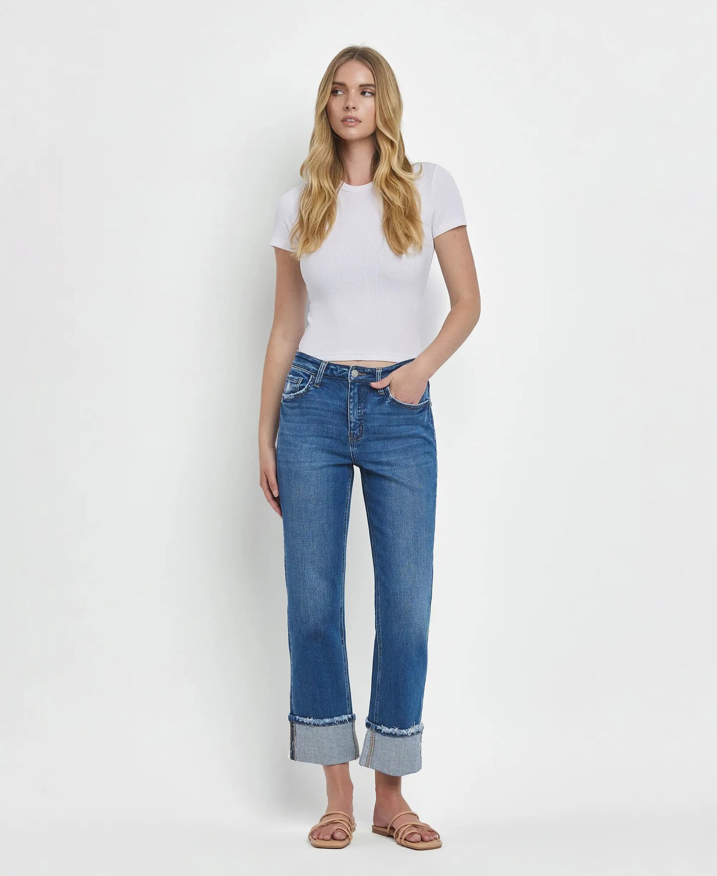 Flying Monkey high rise cuffed straight leg pant