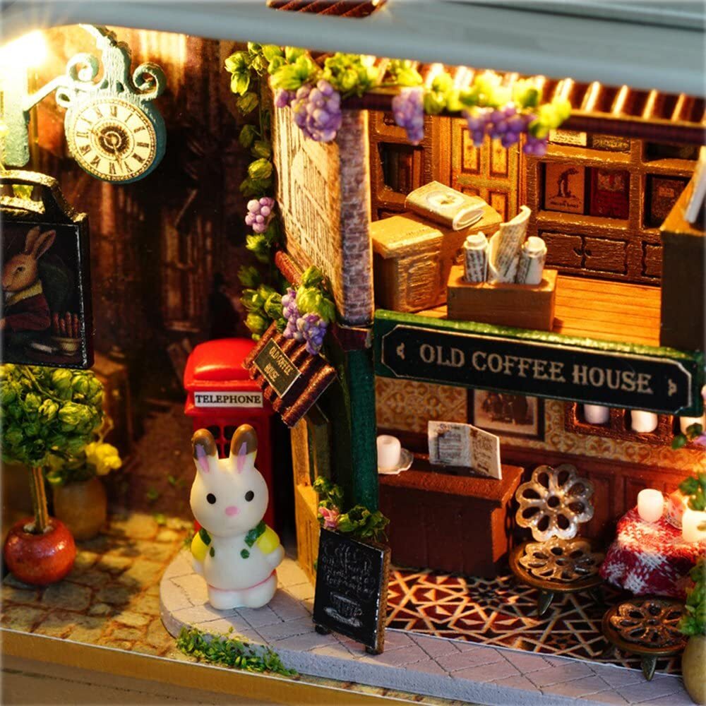 Miniature (TINY!) DIY box theater wooden dollhouse model kit (In a Happy Corner) Gifts Ivy and Pearl Boutique
