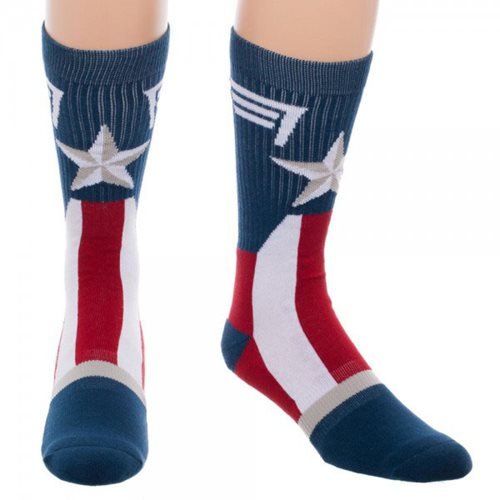 Captain America Socks - Captain America Suit-Up Crew Socks Gifts Ivy and Pearl Boutique