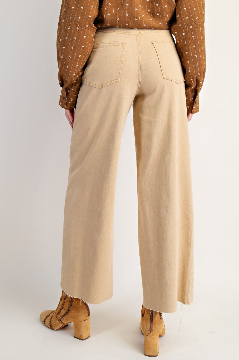 Soft stretch high waisted twill pants