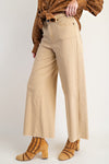 Soft stretch high waisted twill pants