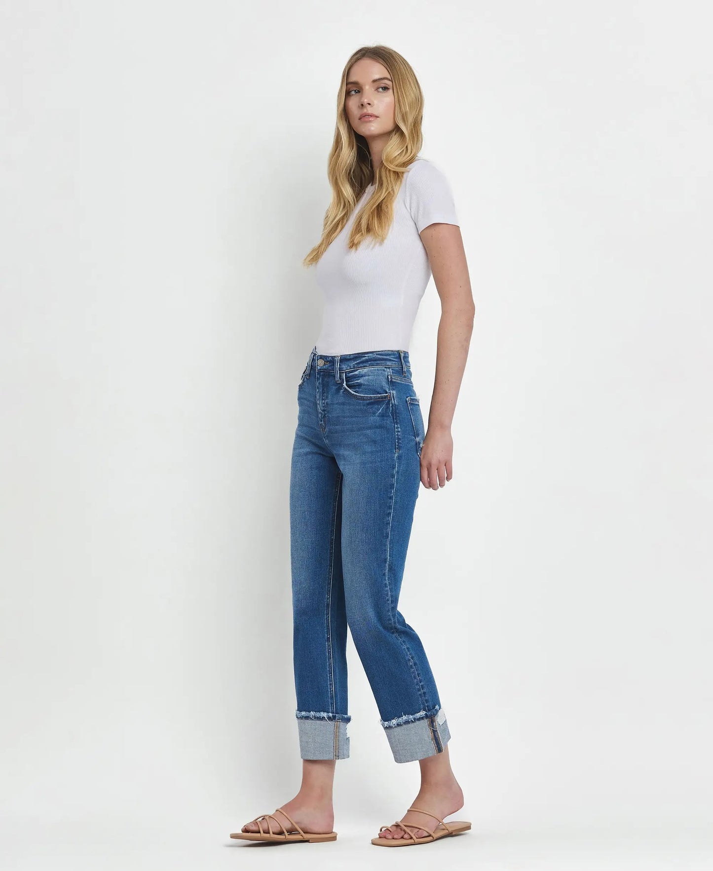 Flying Monkey high rise cuffed straight leg pant