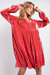Loose fit soft velvet tunic dress with pockets  Ivy and Pearl Boutique