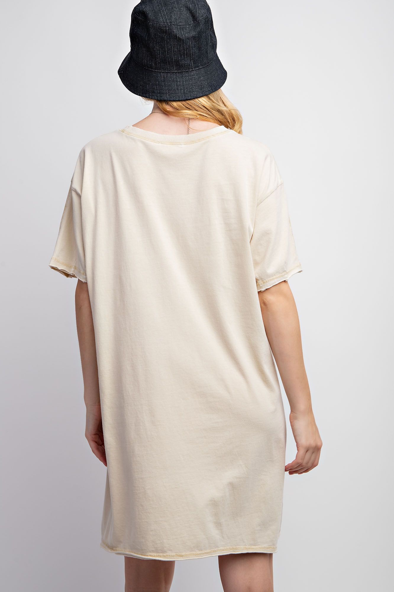 Peace patch washed cotton jersey tunic dress Tunic dress Easel
