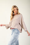 Mineral washed cotton jersey boxy top