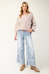 Mineral washed cotton jersey boxy top