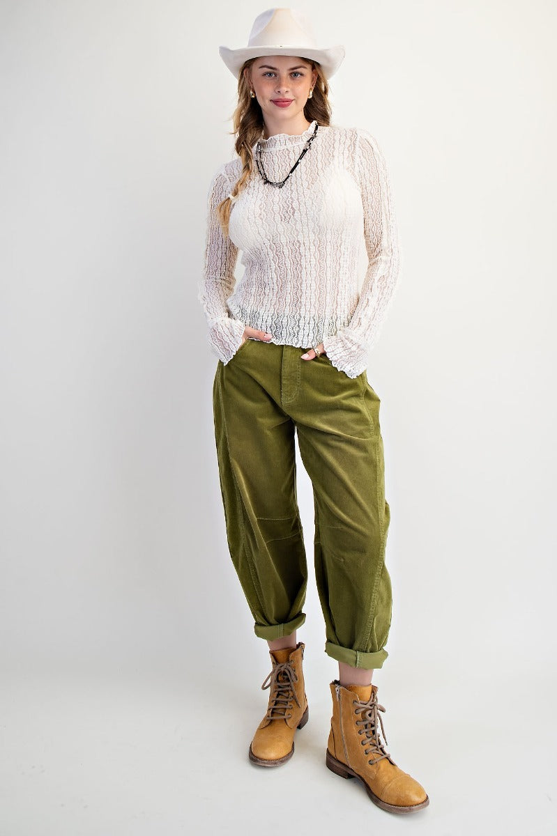 Lace fitted and slim silhouette top