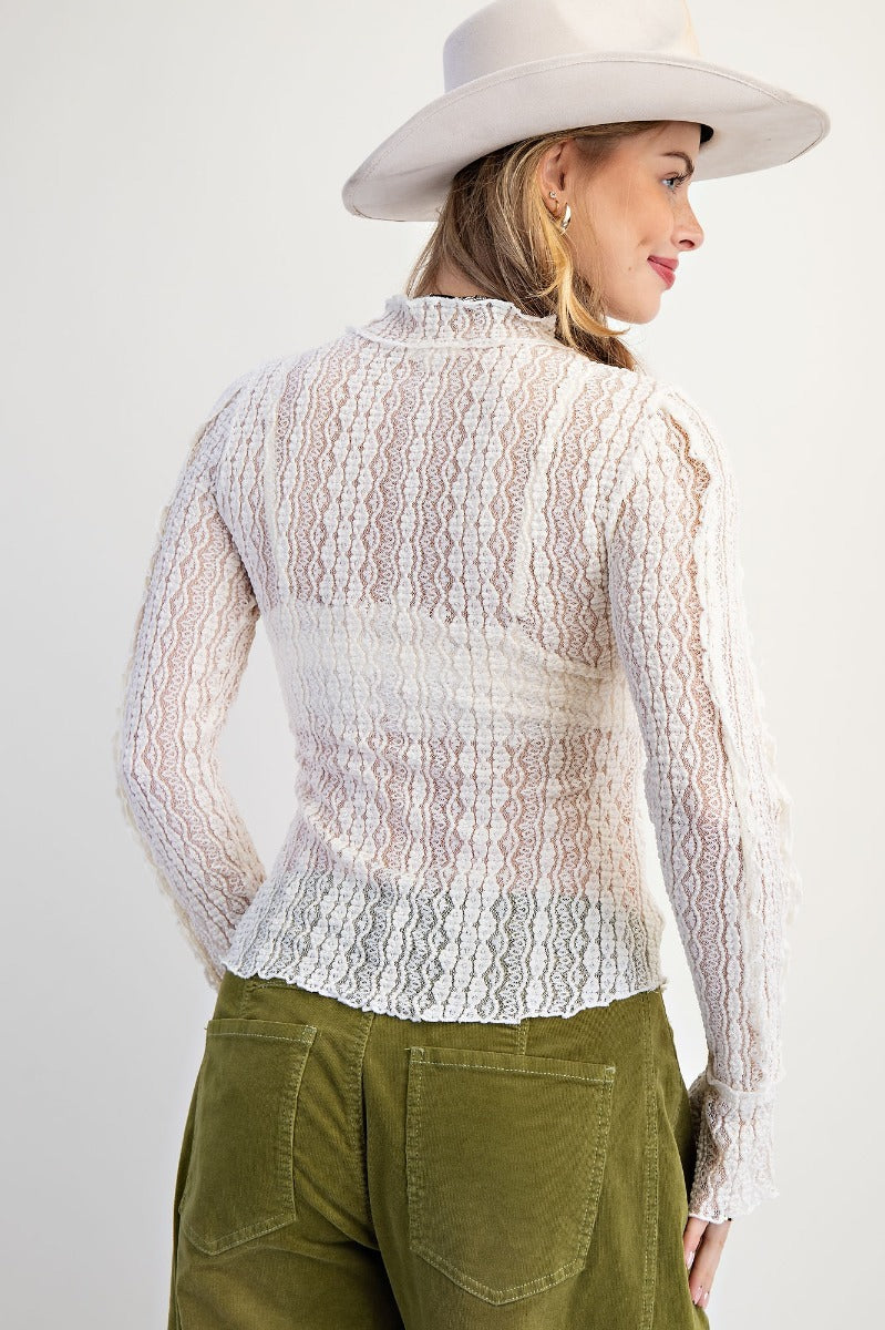 Lace fitted and slim silhouette top