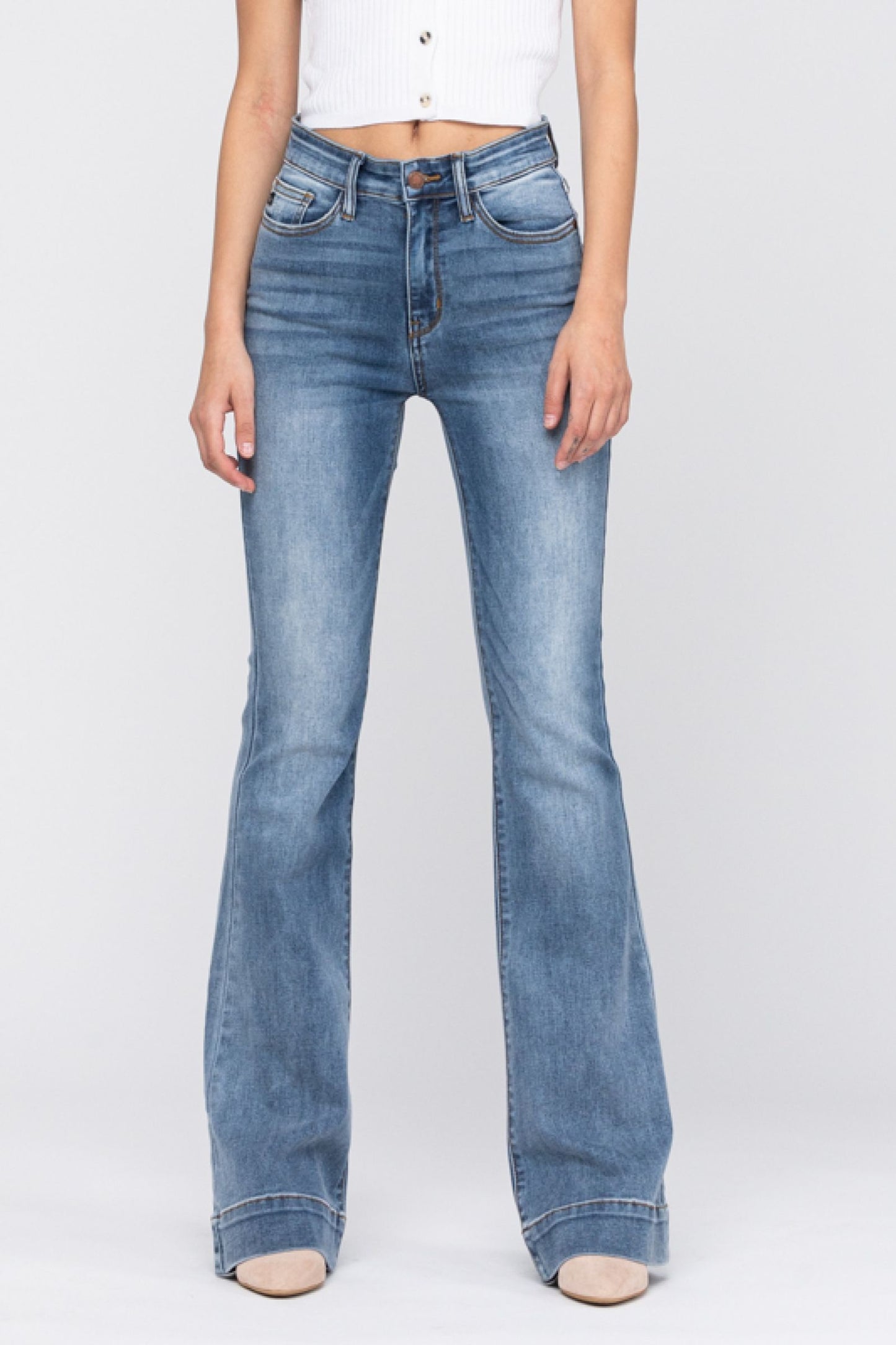 Judy Blue Mid-rise trouser flare jeans Jeans Judy Blue