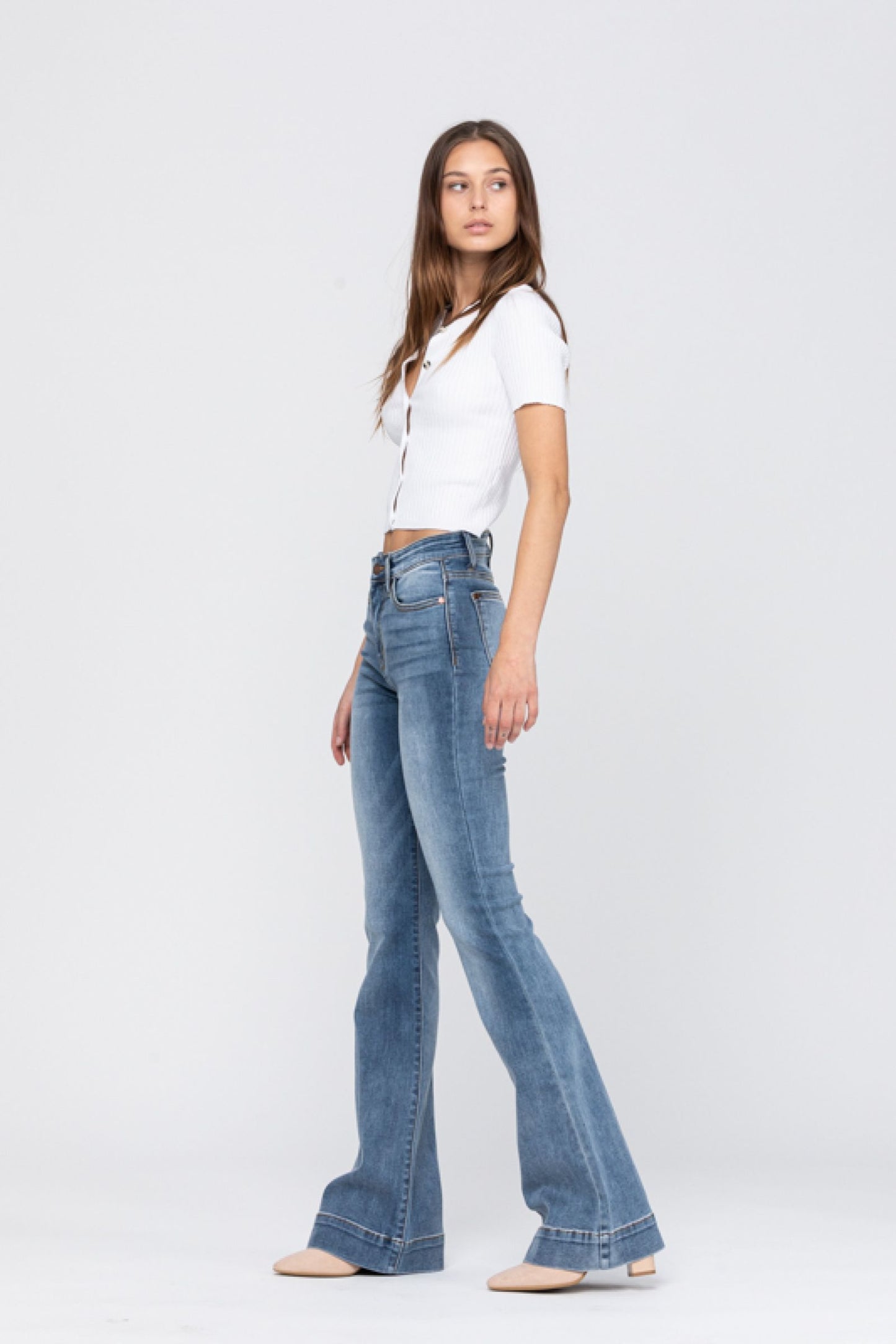 Judy Blue Mid-rise trouser flare jeans Jeans Judy Blue