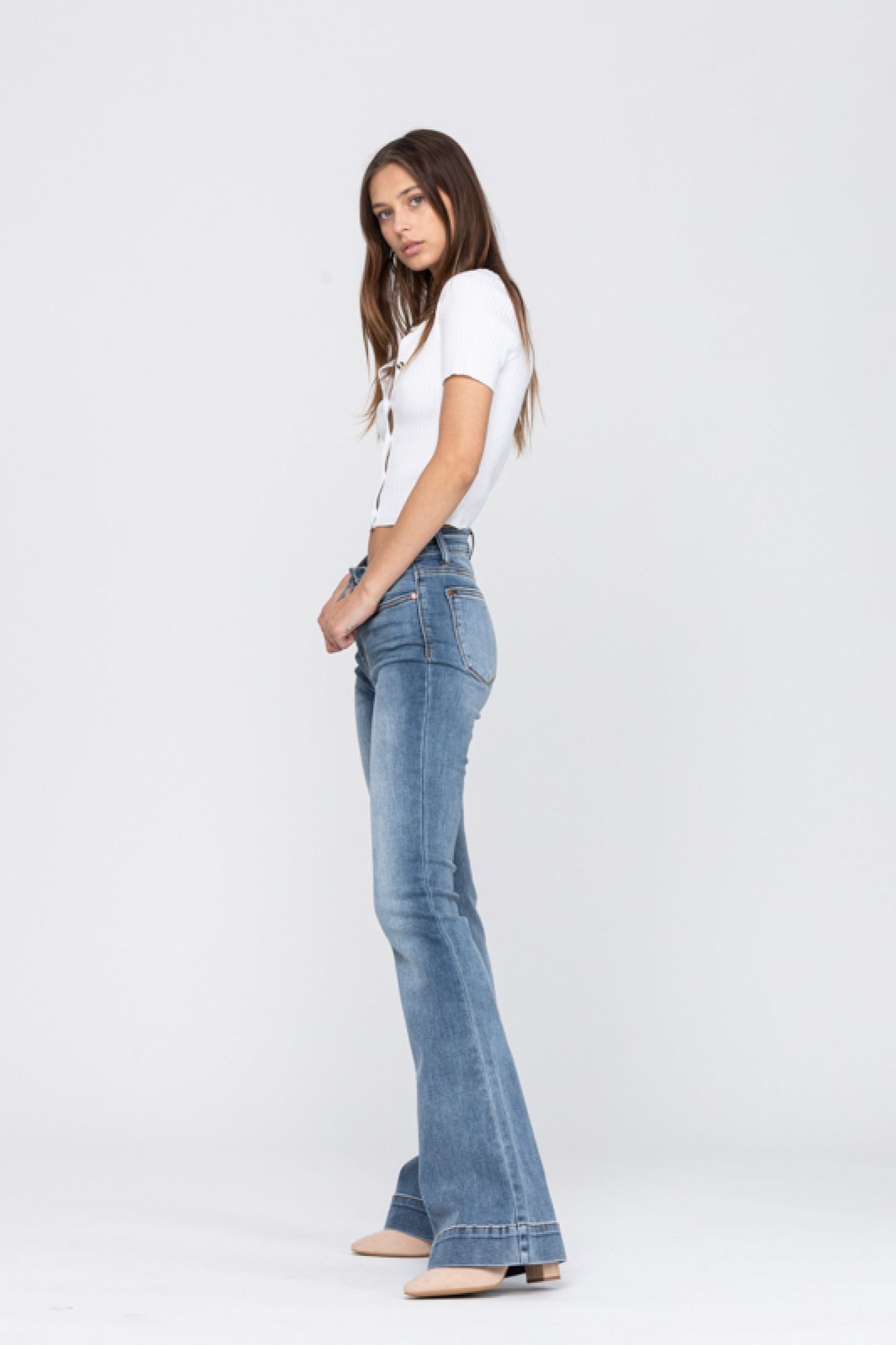 Judy Blue Mid-rise trouser flare jeans Jeans Judy Blue