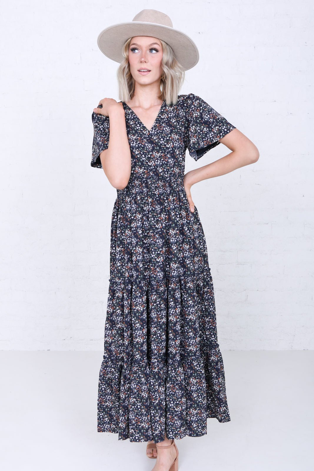 The Eden in Navy Orchard Ivy and Pearl Boutique Navy M