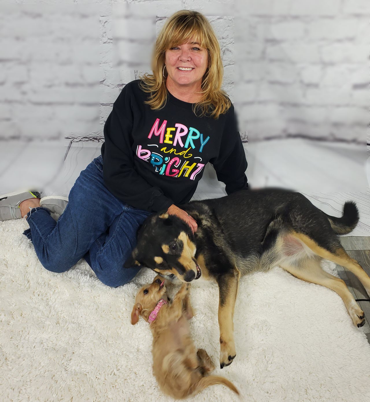 Merry and Bright Festive Crewneck Sweatshirt Ivy and Pearl Boutique
