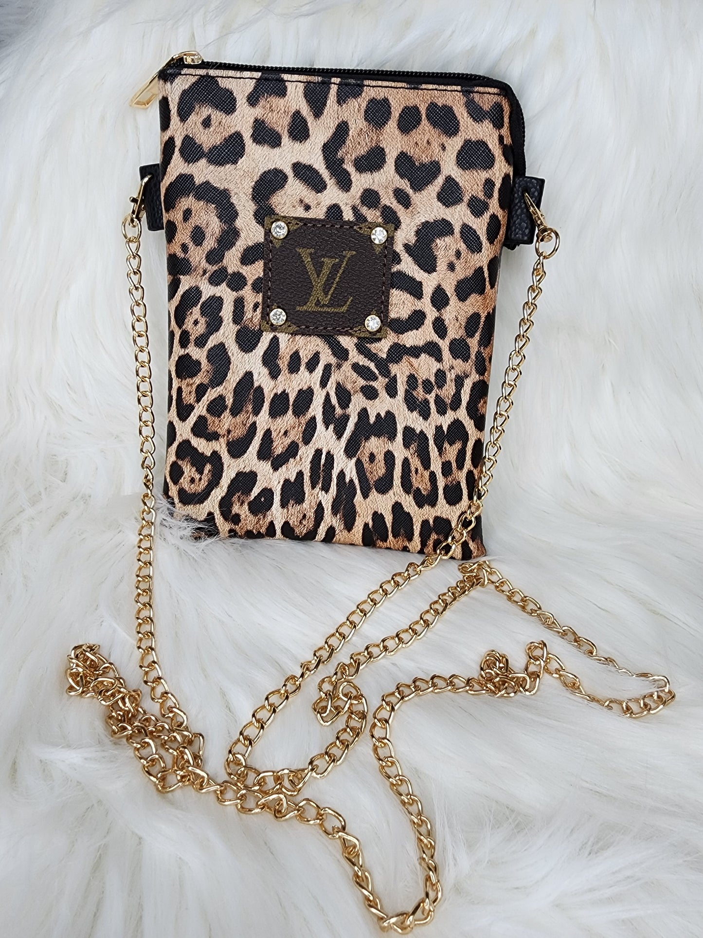 Repurposed LV Leopard pocket bag purse Ivy and Pearl Boutique