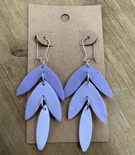 Solid color leaves lightweight polymer clay earrings Earrings Lucia J Creations