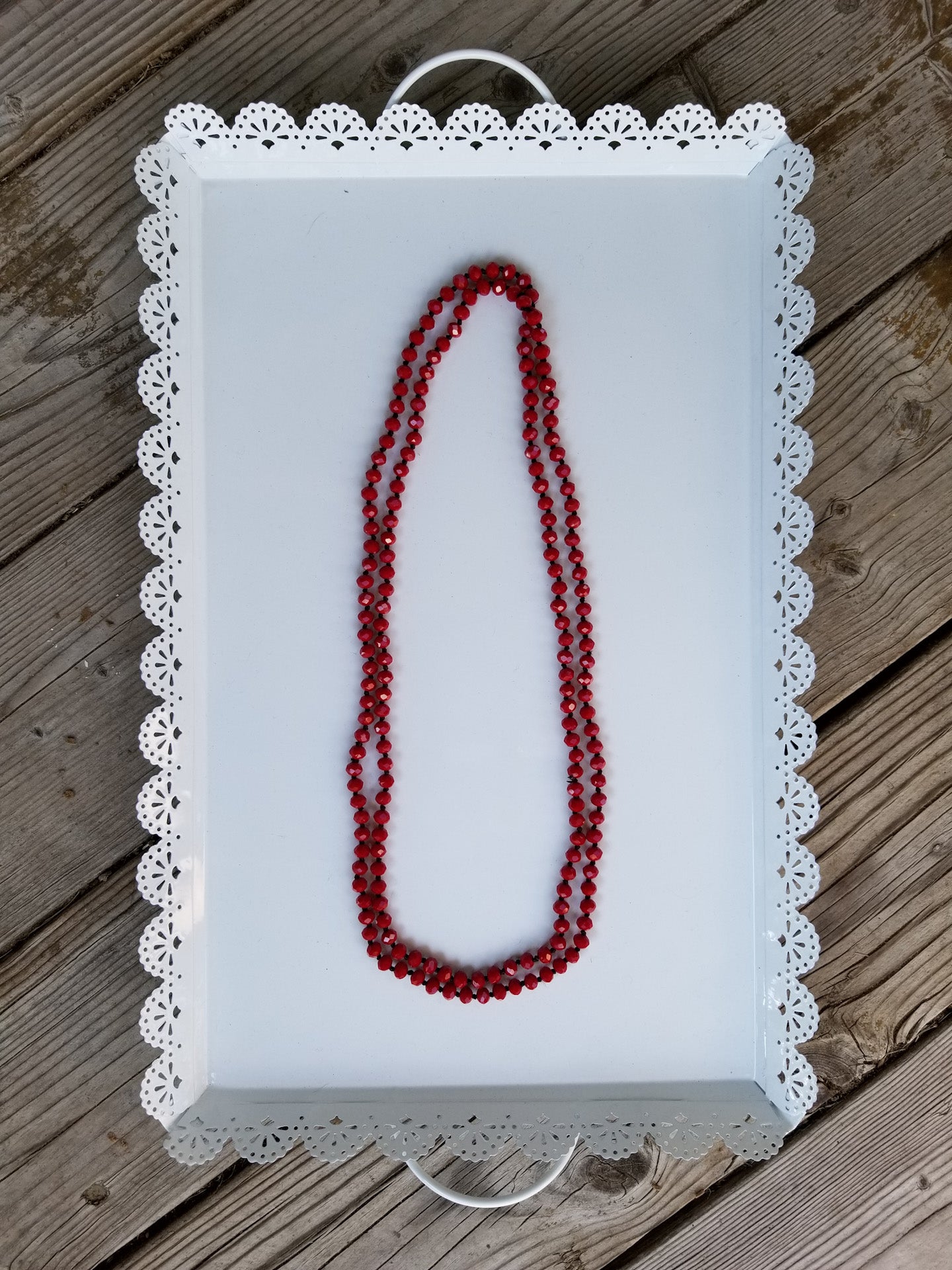 Faceted 6mm beaded 60-inch necklace Ivy and Pearl Boutique