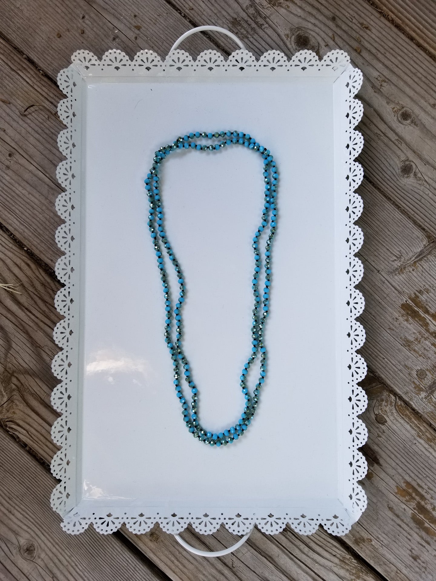 Faceted 6mm beaded 60-inch necklace Ivy and Pearl Boutique