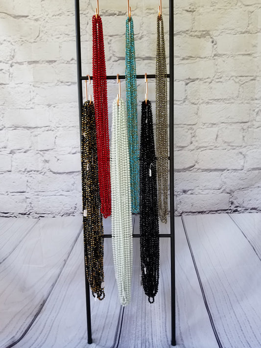 Faceted 6mm beaded 60-inch necklace  Ivy and Pearl Boutique Seafoam (turquoise) green