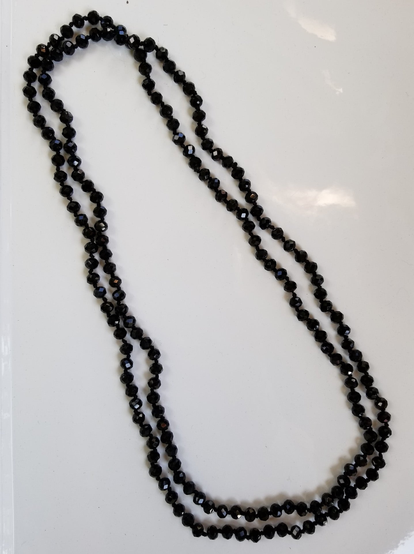 60-inch 8mm faceted crystal beaded necklace Ivy and Pearl Boutique