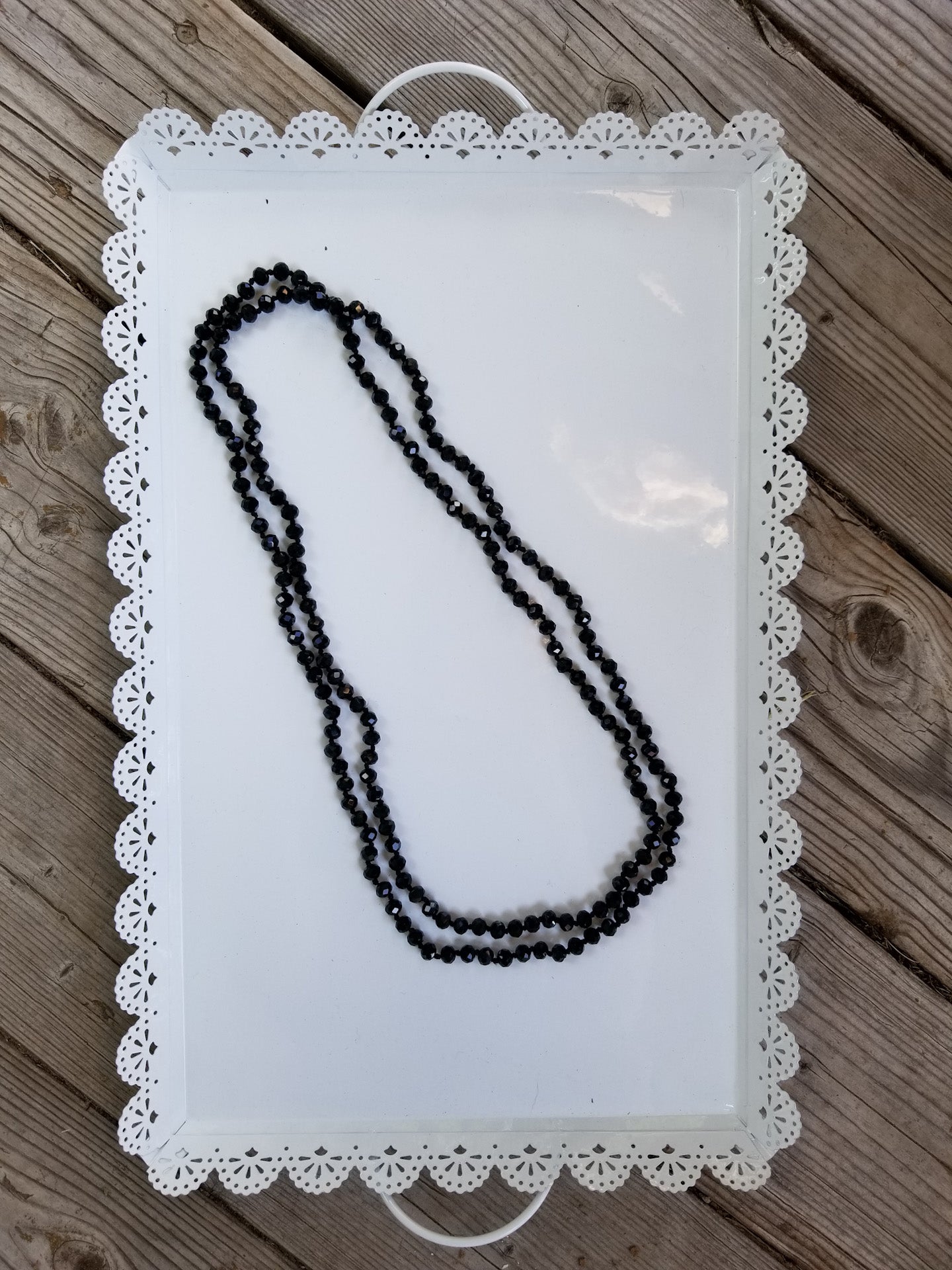60-inch 8mm faceted crystal beaded necklace Ivy and Pearl Boutique