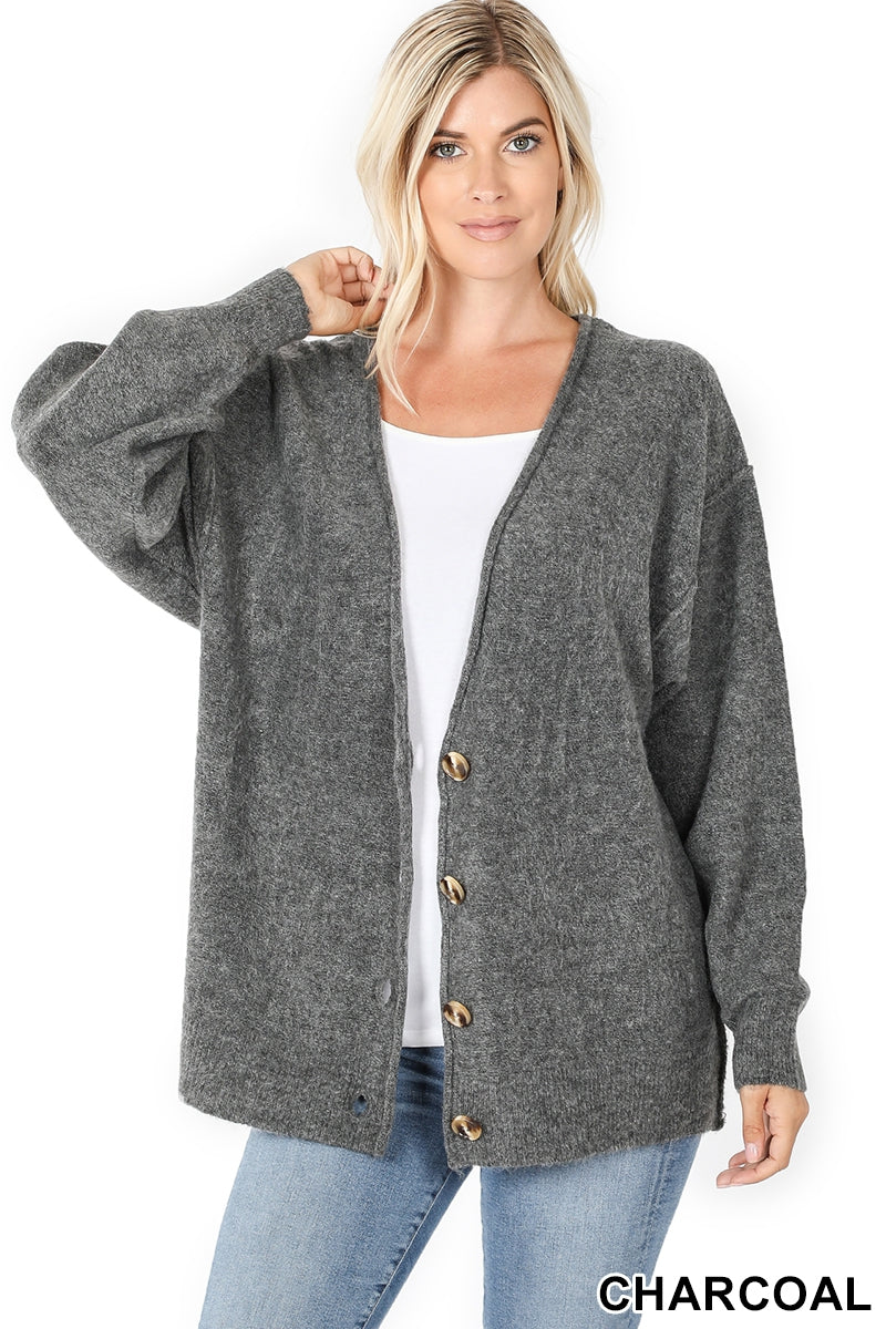 Melange button down cardigan Ivy and Pearl Boutique Burgandy S