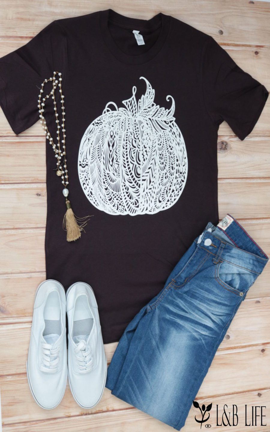 Lace pumpkin T-Shirt Ivy and Pearl Boutique