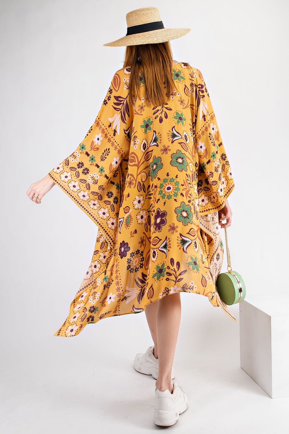 All I Need Flowy Kimono - Scarf Printed Rayon Crepon Kimono Ivy and Pearl Boutique