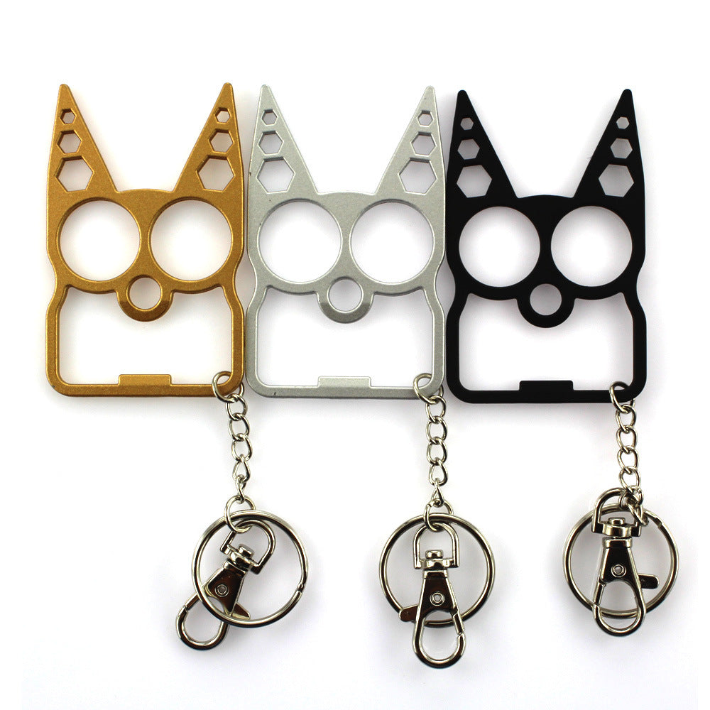STAY SAFE Self defense keychain - Aluminum Alloy Cat Key Ring Ivy and Pearl Boutique Black