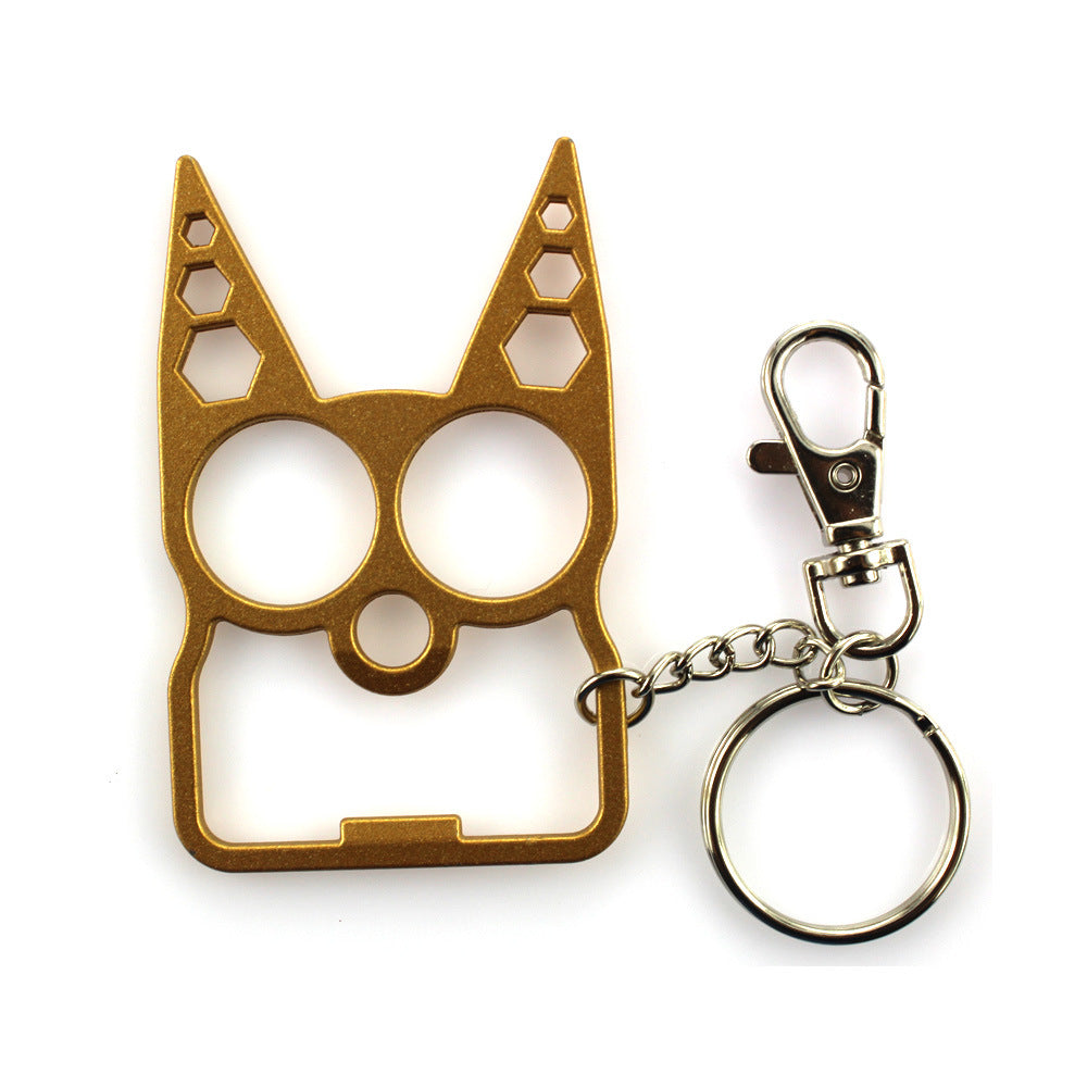 STAY SAFE Self defense keychain - Aluminum Alloy Cat Key Ring Ivy and Pearl Boutique Gold