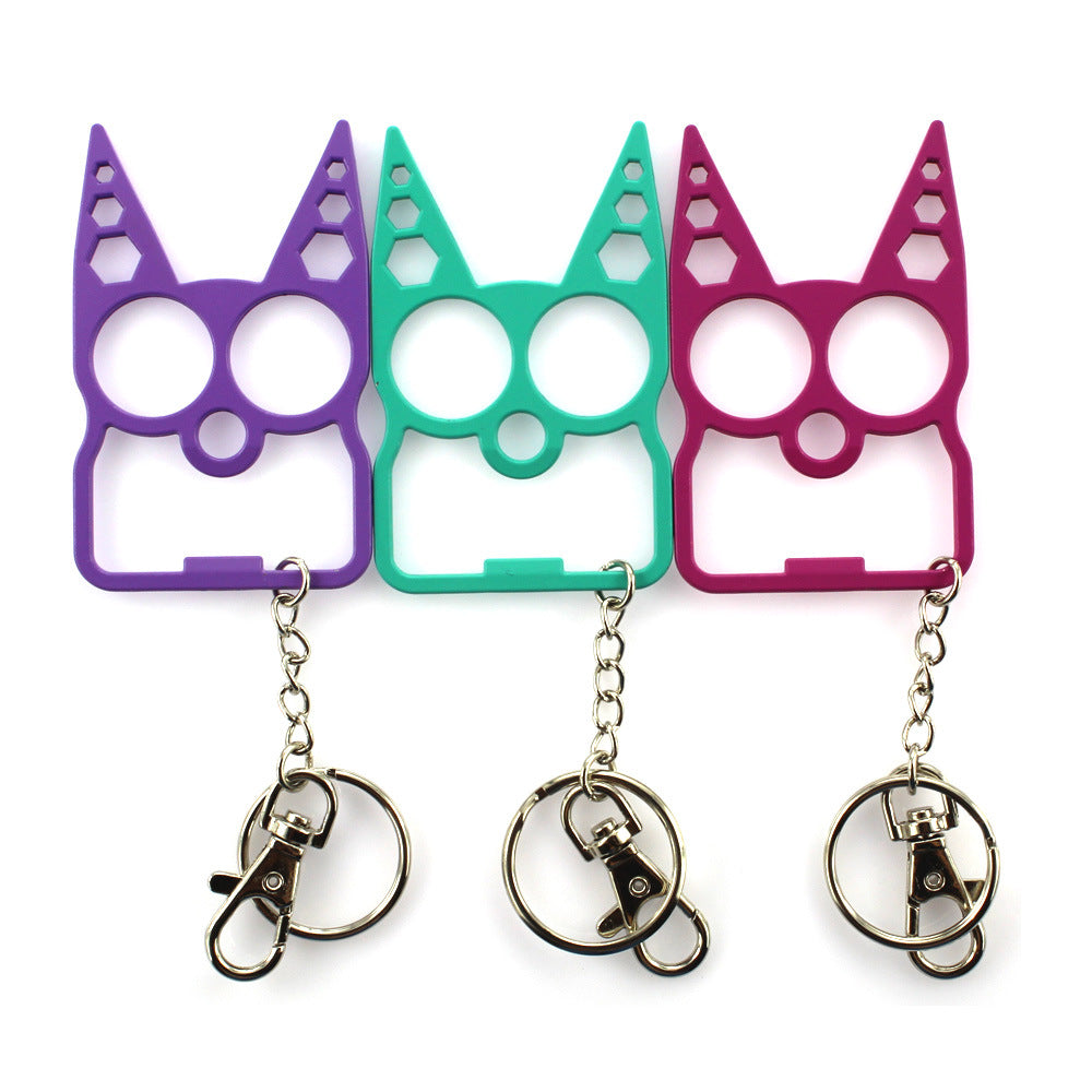 STAY SAFE Self defense keychain - Aluminum Alloy Cat Key Ring Ivy and Pearl Boutique Purple