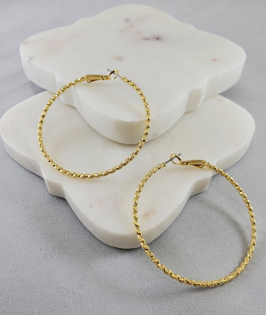 Andante Gold Dipped Large Loop Earrings  Ivy and Pearl Boutique