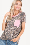 Animal print knotted top with pocket  Ivy and Pearl Boutique   