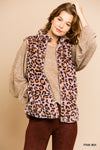 Animal Print Sleeveless Fuzzy Zip Front Vest with Pockets  Ivy and Pearl Boutique S