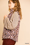 Animal Print Sleeveless Fuzzy Zip Front Vest with Pockets  Ivy and Pearl Boutique
