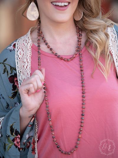 Back to the Basics All Natural Stone Bead Necklace Ivy and Pearl Boutique