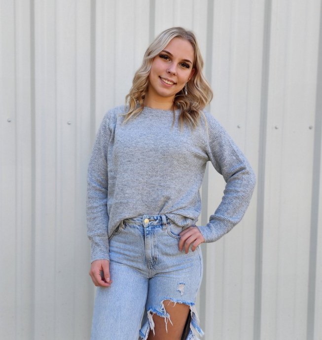 Soft and Cozy Be Cool Pullover sweater Ivy and Pearl Boutique Gray M/L