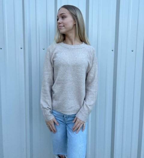 Soft and Cozy Be Cool Pullover sweater Ivy and Pearl Boutique Oatmeal M/L