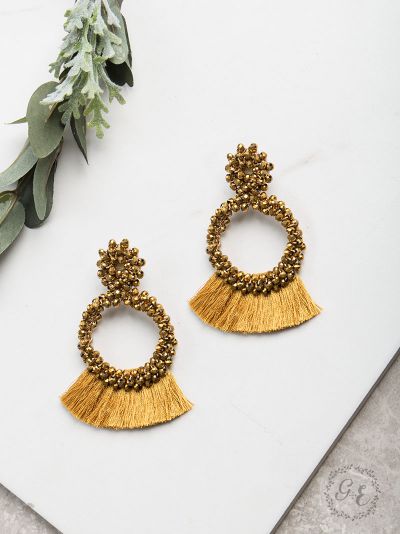Beaded fringe earrings  Ivy and Pearl Boutique
