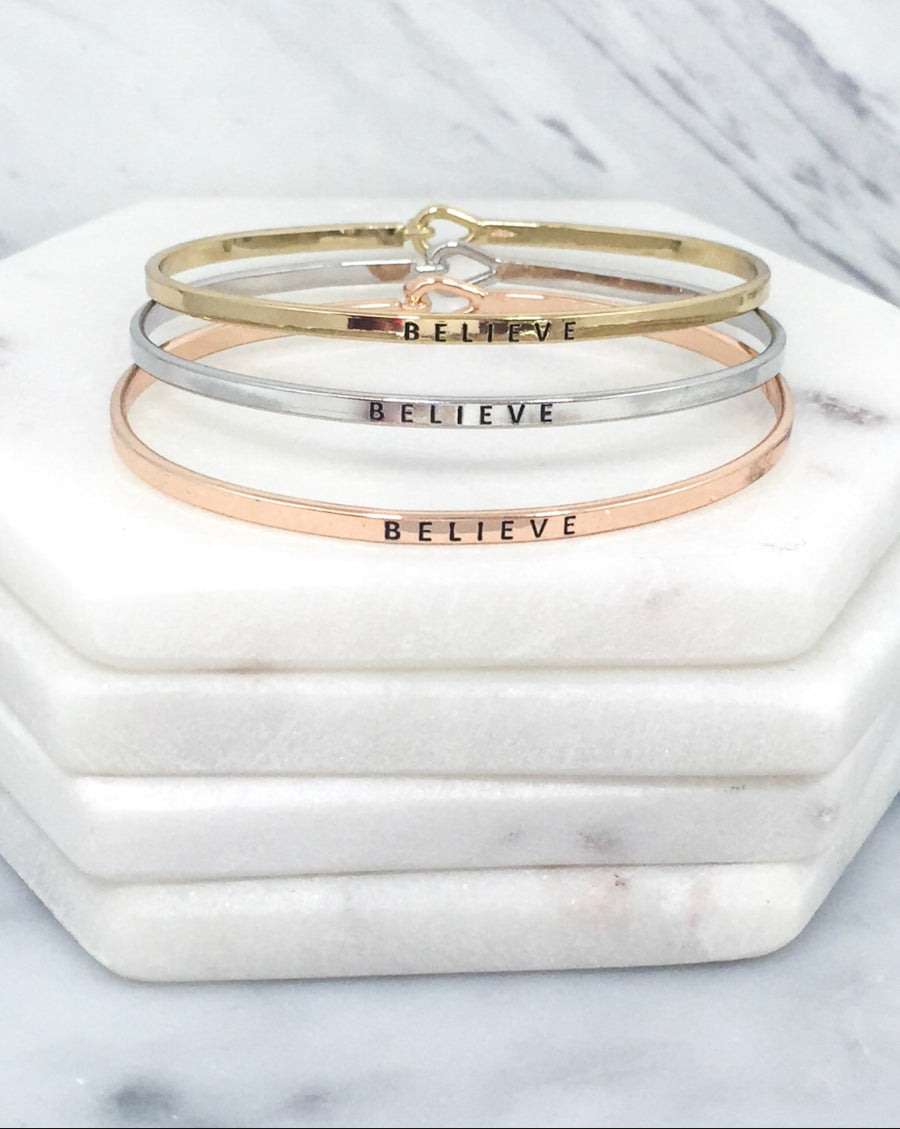 Stackable inspiration band bracelets Ivy and Pearl Boutique