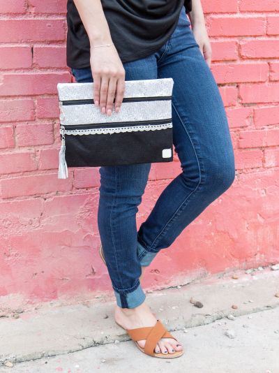 Double Zipper Versi Bag Ivy and Pearl Boutique Black